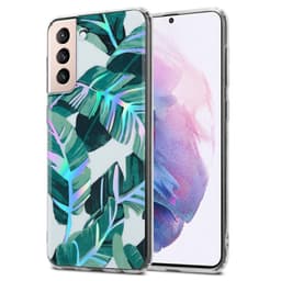 Samsung Galaxy S21 PLUS Etui Cover Blomster (Hvid)