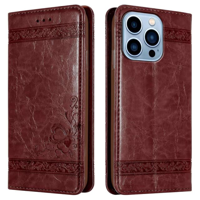 iPhone 13 PRO MAX Plånboksfodral Skal (Röd)
