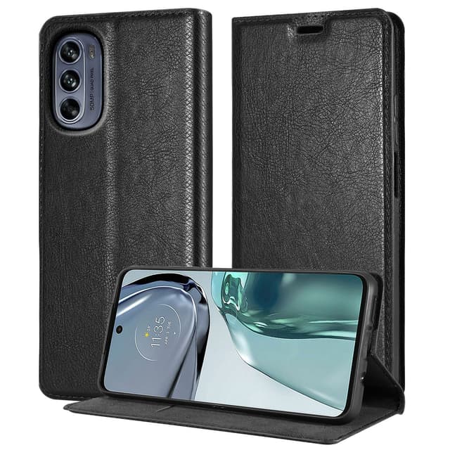Motorola MOTO G62 5G Suojakuori Lompakkokotelo (Musta)