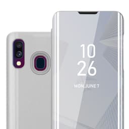 Samsung Galaxy A40 Plånboksfodral Skal (Silver)