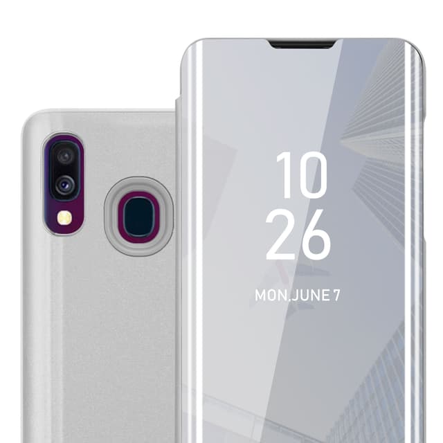 Samsung Galaxy A40 Plånboksfodral Skal (Silver)