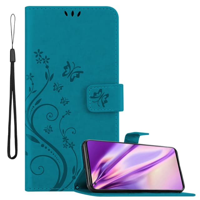 Oppo FIND X3 PRO lommebokdeksel Blomster deksel (blå)