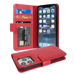 iPhone 13 PRO Plånboksfodral Skal (Röd)