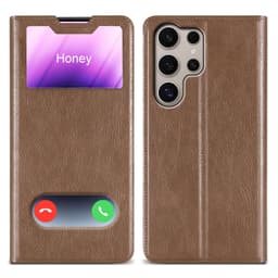 Samsung Galaxy S24 ULTRA lommebokdeksel cover (Brun)