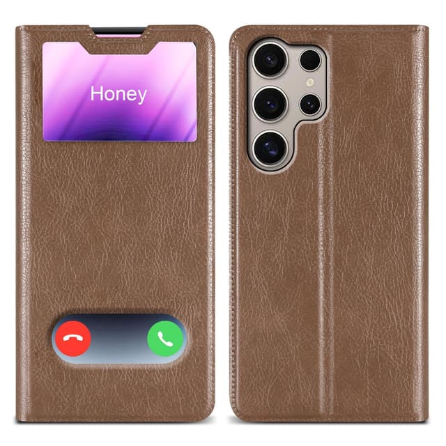 Samsung Galaxy S24 ULTRA lommebokdeksel cover (Brun)