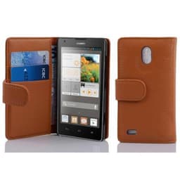 Suojakuori Huawei ASCEND G700 Lompakkokotelo (Ruskea)
