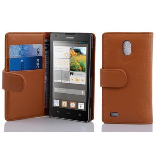 Suojakuori Huawei ASCEND G700 Lompakkokotelo (Ruskea)