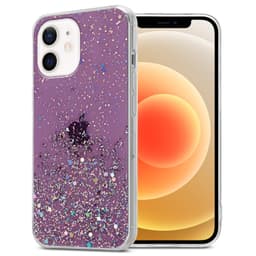 iPhone 12 MINI Silikondeksel Glitter (lilla)