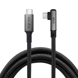 NÖRDIC VR Link kaapeli 5m USB3.2 Gen1 USB-C to C 20Gbps 100W 4K60Hz nopea lataus Quest 2 Super Speed USB Link-kaapeli Musta