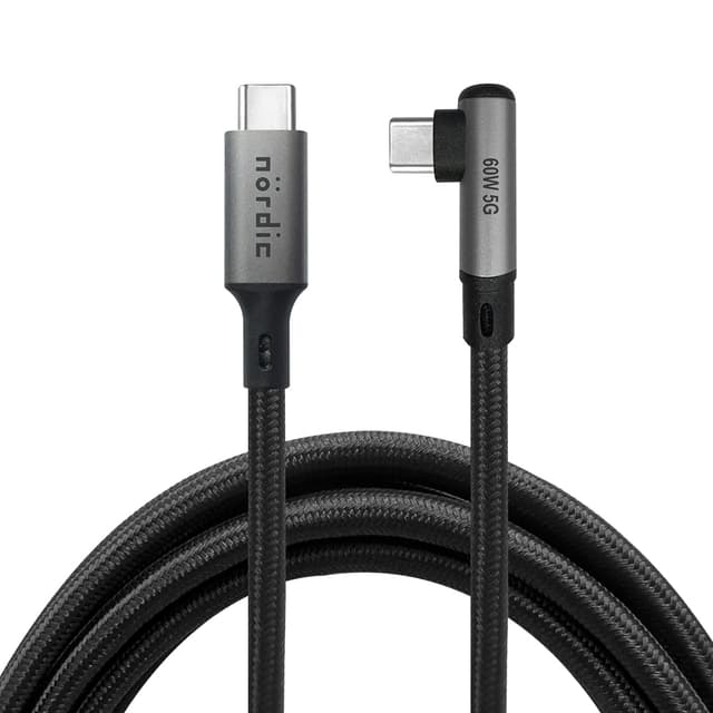 NÖRDIC VR Link-kabel 5m USB3.2 Gen1 USB-C til C 5Gbps 3A hurtiglading Quest 2 Super Speed ​​​​USB Link-kabel Svart