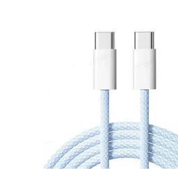 NÖRDIC 2m USB 2.0 USB-C til C-kabel for iPhone 15/15 Pro/15 Plus/15 Pro Max 3A 480Mbps 60W blå