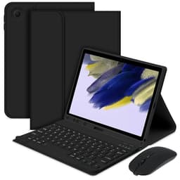 Til Samsung Galaxy Tab A9+ Split Bluetooth-tastatur Læderetui + Dobbelt-tilstandsmus Sæt - Sort US Layout