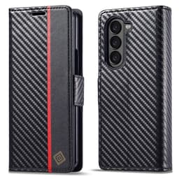 LC.IMEEKE Samsung Galaxy Z Fold6 5G -suojakuori hiilikuitutekstuurilla ja magneettisulkimella