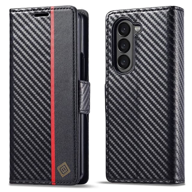 LC.IMEEKE til Samsung Galaxy Z Fold6 5G-deksel med karbonfiberstruktur og magnetisk lukking