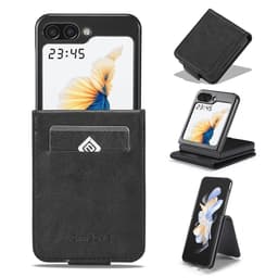 LC.IMEEKE til Samsung Galaxy Z Flip6 5G Telefoncover med Kortlomme i PU-læder - Sort