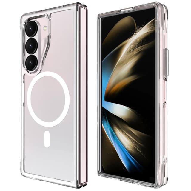 För Samsung Galaxy Z Fold6 5G Skal Kompatibelt med MagSafe Transparent Mobilskal