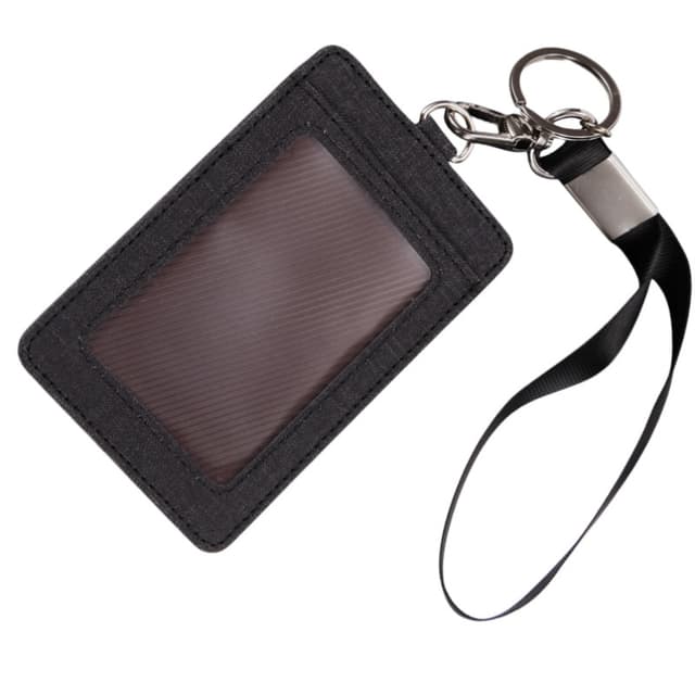 Kort Lanyard Aftagelig ID-Kortholder Sort