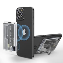 Magnetisk kortholder telefonstativ til iPhone15/14/13/12 Gennemsigtig