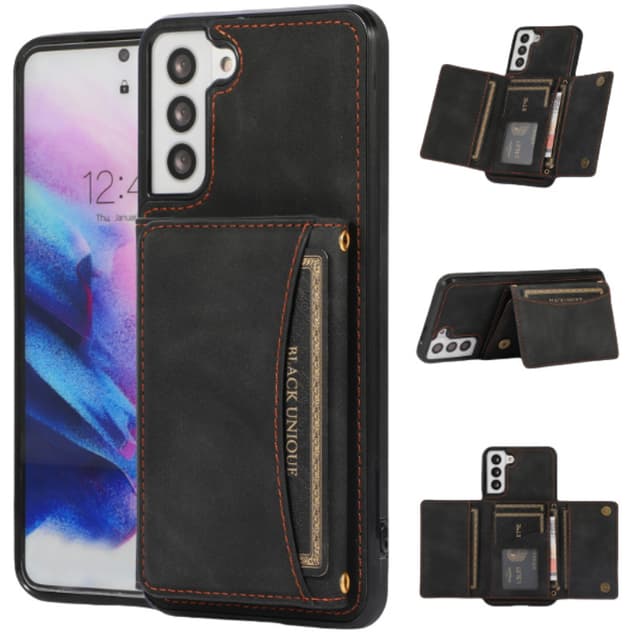 Tri-Fold PU-läderplånboksfodral med korthållare för Samsung Samsung S2