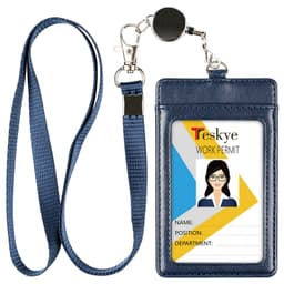 Kortholder Lodret PU Læder Badge Holder Sort