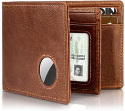 RFID anti-tyveri Airtag-kortholder for menn Mørkebrun