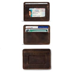 Lommebok for RFID-anti-tyverikortholder i ekte skinn for menn Brun
