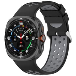 Samsung Watch Ultra Tofarvet Silikone Rem 24MM Sort+grå