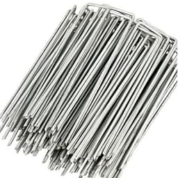 U-formede hagepinner, 50 stk. Silver 20 cm