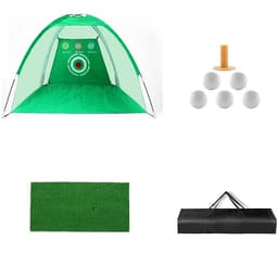 Golfnät för chippning med slagmatta, träningsbollar och peg Svart