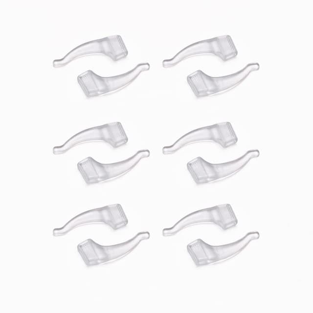6 par ørekroker for briller Hvit