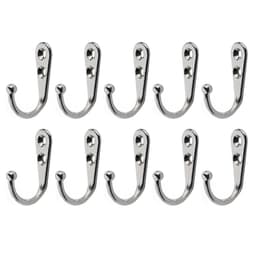 Väggkrokar med skruvar 10-pack Silver