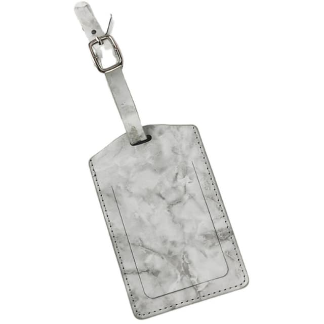 Baggage Tag med Marmor Mönster Grå