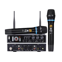 Komplett trådløst mikrofonsystem med Bluetooth for bryllup og karaoke Sort
