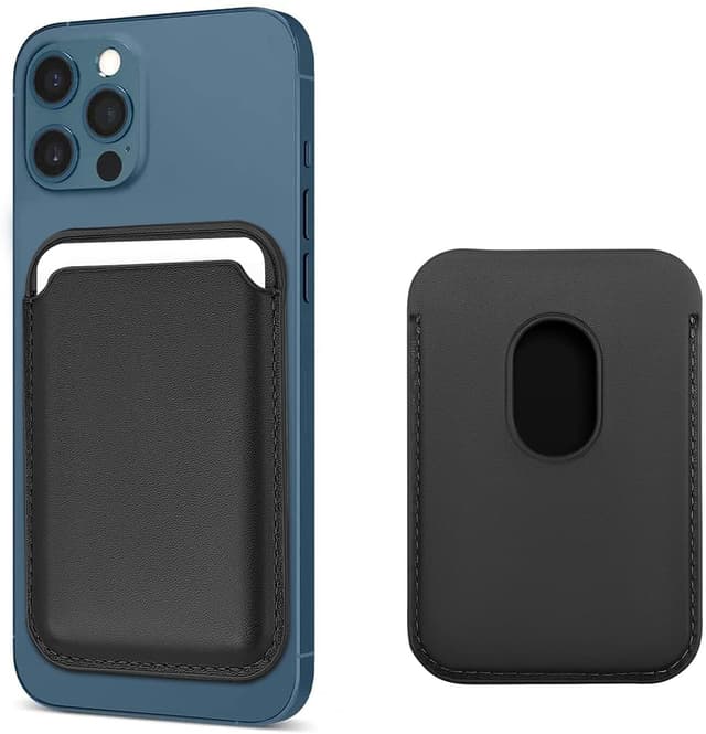 Magnetisk korthållare för iPhone 12/13-serien PU-läder Svart