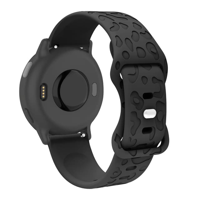 18 mm silikonikellon ranneke Garmin Forerunner 265S, Fossil GEN6, Huawei honor Musta