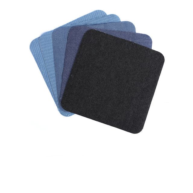 Firkantede strygelapper til jeans 5-pak Denim blå 12.5x12.5 cm