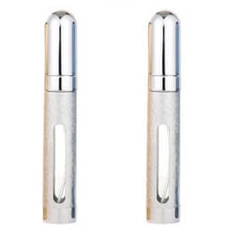 Mini påfyllbar parfym sprayflaska glasflaska 12 ml 2-pack Silver