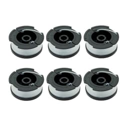 6-pack trådspolar för Black & Decker grästrimmer Svart