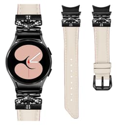 Rhinestone læderurrem til Samsung Galaxy Watch 4/5/6-serien Hvid