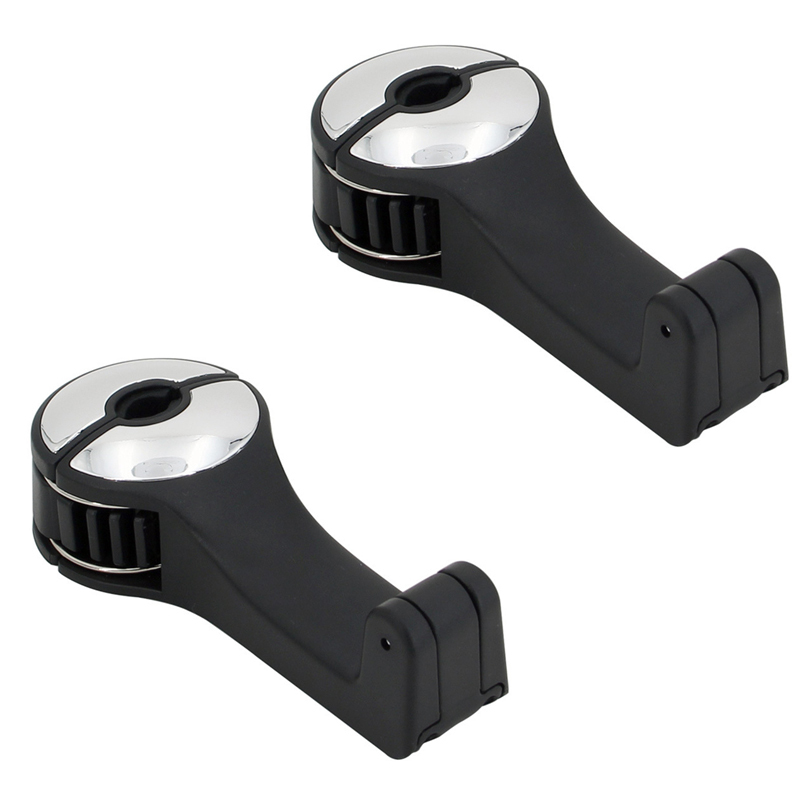 Multifunktionell krok/hållare för bilnackstöd 2-pack Silver