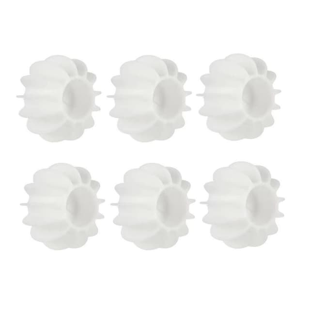 Anti-opptrekk vaskemaskin ball tørketrommel gjenbrukbar 6-pack Hvit