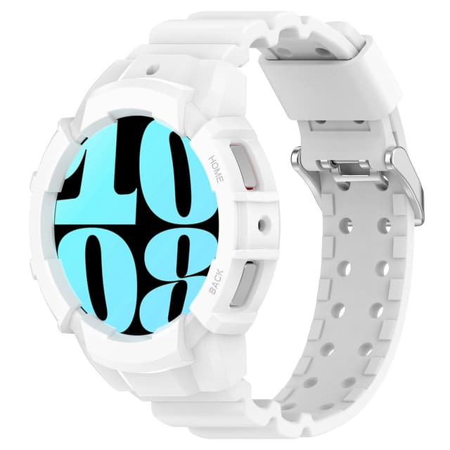 Kellon ranneke suojakotelolla Samsung Galaxy Watch 6 44mm:lle Valkoinen