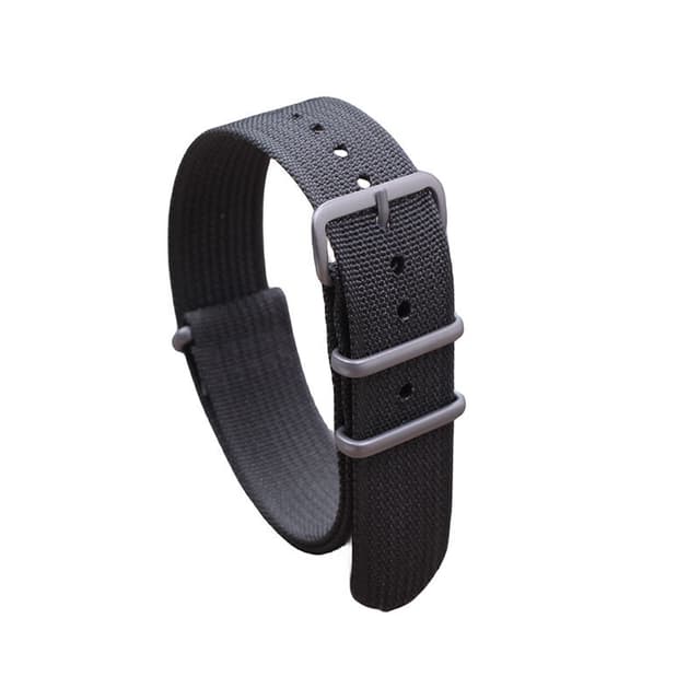 Komfortabel Nylon urrem 18/20/22/24 mm Grå 24 mm