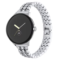 20 mm klokkebånd Bling Crystal Diamonds-bånd for Google Pixel Watch Sølv