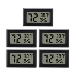 Digitalt mini-termometer / hygrometer, 5-pakning Sort