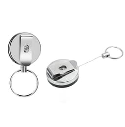 Udtrækkelig nøglering med yo-yo funktion og snor 62 cm 2-pakke