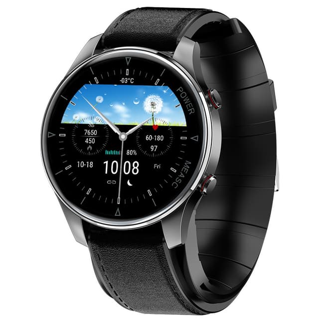 Smartwatch med blodsyre- och blodtrycksmätare Svart
