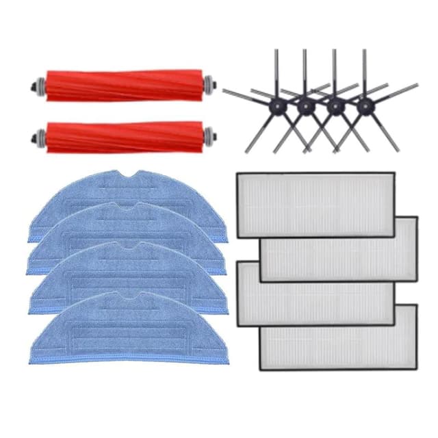 Tillbehör borstar/filter/moppdukar 14 delar