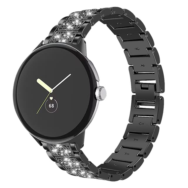 Watch Band Bling Crystal Diamonds Bands för Google Pixel Watch Svart