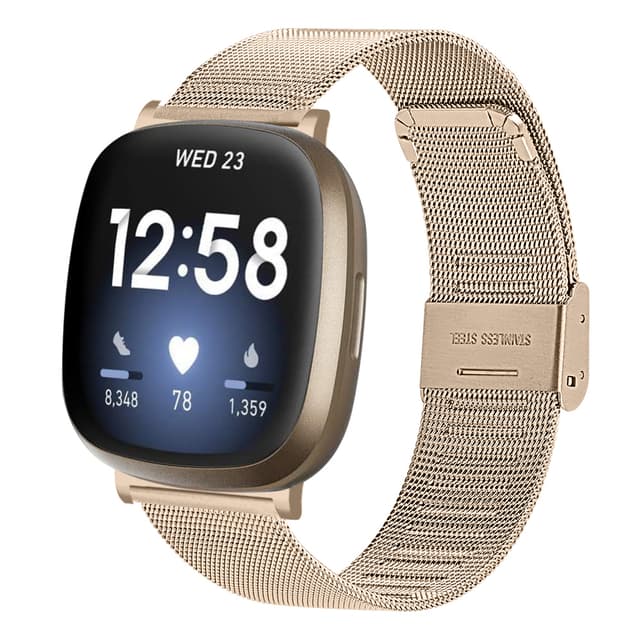 Klokkerem til Fitbit Versa 3 / Sense i gullfarget rustfritt stål
